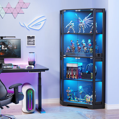Orren Ellis Magnuson Corner Curio Cabinet Reviews Wayfair